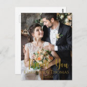 シンプルスクリプ結婚トありがとう ポストカード (正面/裏面)