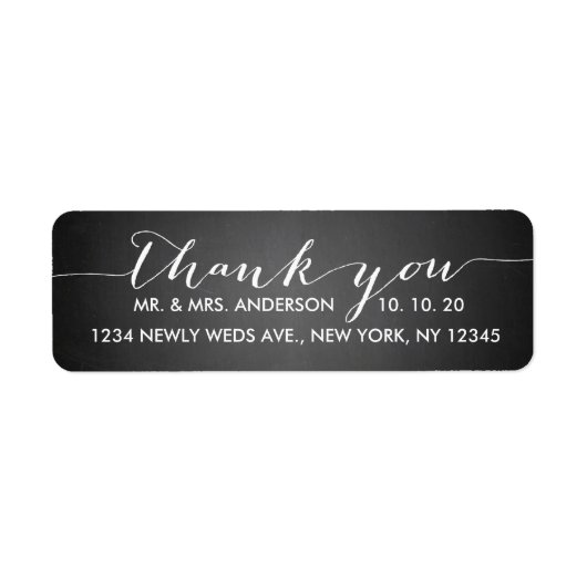 シンプルスクリプ結婚トありがとう ラベル (正面)