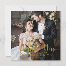 シンプルスクリプ結婚トのフラットサンキューカード サンキューカード