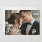 シンプルスクリプ結婚トサンキューカード サンキューカード (正面)