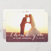 シンプルスクリプ結婚トサンキューカード サンキューカード (正面/裏面)