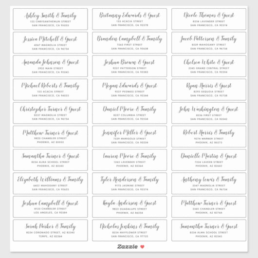 シンプルスクリプ結婚ト名アドレス シール (シート)