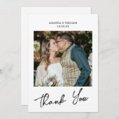 シンプルスクリプ結婚ト サンキューカード (正面/裏面)