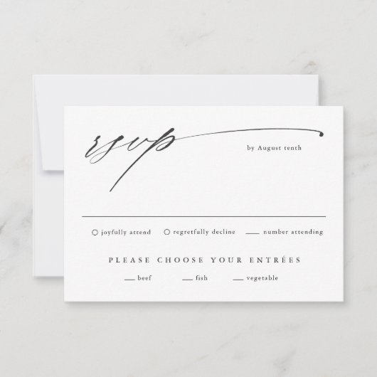 シンプルスクリプ結婚ト 出欠カード (正面)