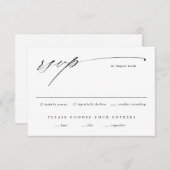 シンプルスクリプ結婚ト 出欠カード (正面/裏面)