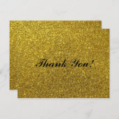 シンプルスクリプ結婚ト – 'goldenグリッターありがとう ポストカード (正面/裏面)