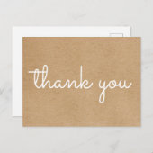 シンプルスクリモダンプトサンキューク素朴ラフト ポストカード (正面/裏面)