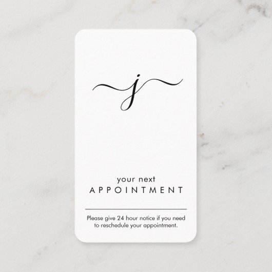 シンプルスクリモノグラムのプト縦書き 予約カード (裏面)