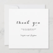 シンプルスクレエレガントットスクウェア結婚フォト サンキューカード (裏面)