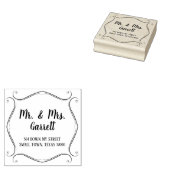 シンプルスクロールファミリ名差出人住所 ラバースタンプ (押印)