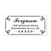 シンプルスクロールフレームファミリ差出人住所 セルフインキングスタンプ (デザイン)