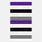 シンプルスクールカラーキッズ防水名 ラベル (シート)