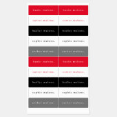 シンプルスクールカラーキッズ防水名 ラベル (シート)