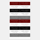 シンプルスクールカラーキッズ防水名 ラベル (シート)