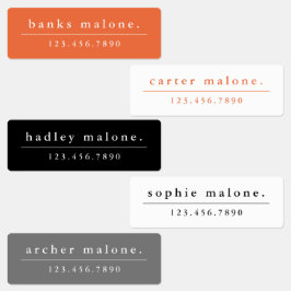 シンプルスクールカラー防水名 ラベル