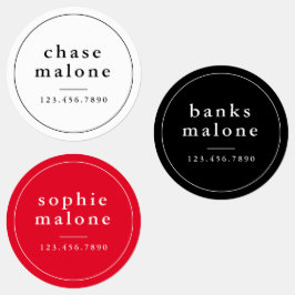 シンプルスクールカラー防水名 ラベル