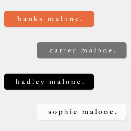 シンプルスクールカラー防水名 ラベル