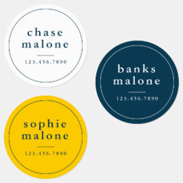 シンプルスクールカラー防水名 ラベル