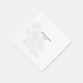 シンプルスケッチダスティブルーライン結婚ナプキンス スタンダードカクテルナプキン (角)