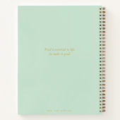 シンプルスタイリッシュはっきりした緑と金ゴールド名レシピ ノートブック (裏面)