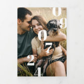 シンプルスタイリッシュはっきりしたSave the Date Multiple Photo 三つ折り案内状 (カバー)