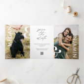 シンプルスタイリッシュはっきりしたSave the Date Multiple Photo 三つ折り案内状 (内部)