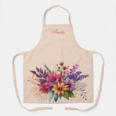 シンプルスタイリッシュエレガントガーデン花模様 エプロン (正面)