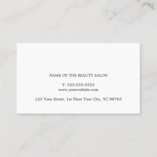 シンプルスタイリッシュエレガント白ローズサロン 予約カード (裏面)