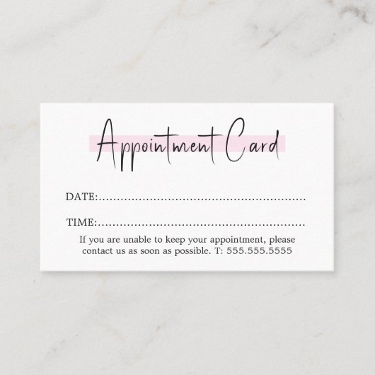 シンプルスタイリッシュエレガント白ローズサロン 予約カード (正面)