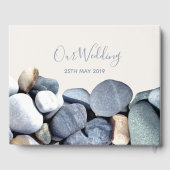 シンプルスタイリッシュエレガント結婚Pebblesモダン s ゲストブック (裏面)
