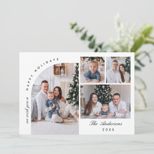 シンプルスタイリッシュエレガント4 PHOTOクリスマスグリーティング シーズンカード (スタンド正面)