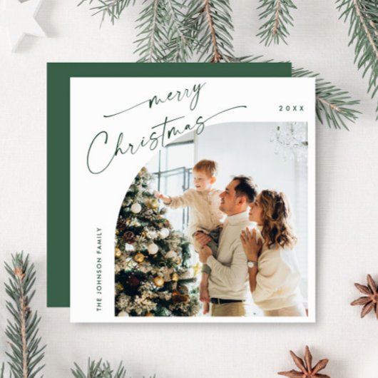 シンプルスタイリッシュエレガントPHOTO Christmas Greeting シーズンカード