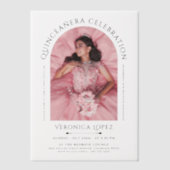 シンプルスタイリッシュエレガントTypo付きクラシカル写真 ベラム紙招待状 (正面)