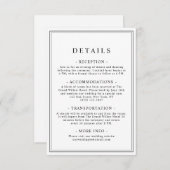 シンプルスタイリッシュクラシックタイポグラフィ結婚詳細 エンクロージャーカード (正面/裏面)