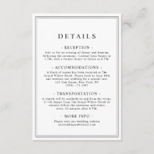 シンプルスタイリッシュクラシックタイポグラフィ結婚詳細