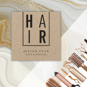 シンプルスタイリッシュクラフトヘアドレッサービジネスカード スクエア名刺