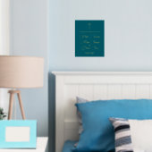 シンプルスタイリッシュティール（緑がかった色）三つ連洗礼式 箔ポスター (インサイチュ (寝室))