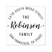 シンプルスタイリッシュファミリ名ラウンド差出人住所 セルフインキングスタンプ (デザイン)