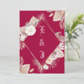 シンプルスタイリッシュボホマゼンタフローラ結婚ズ 招待状 (スタンド正面)