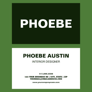 シンプルスタイリッシュミニマルトレンディーフォレストグリーン 名刺
