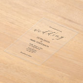 シンプルスタイリッシュミニマル書結婚の アクリル招待状 (レイダウン)