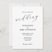 シンプルスタイリッシュミニマル書結婚の 招待状 (正面)