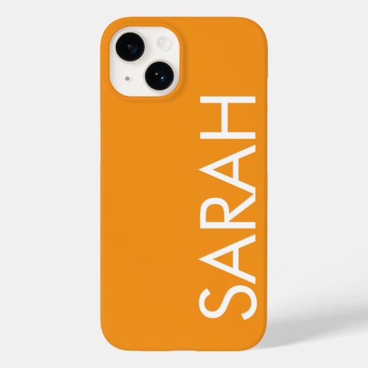 シンプルスタイリッシュモダンクラシック名オレンジ色 Case-Mate iPhoneケース (裏面)
