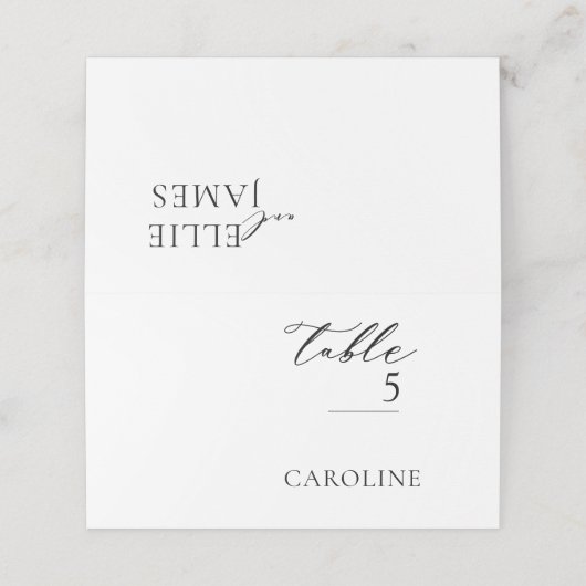 シンプルスタイリッシュモダンシ結婚ック座席表 プレイスカード (外部開封)