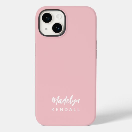 シンプルスタイリッシュモダンスクリプ名無地のPink Case-Mate iPhoneケース (裏面)