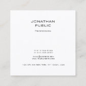 シンプルスタイリッシュモダンデザインプロフェッショナルテンプレート スクエア名刺 (裏面)