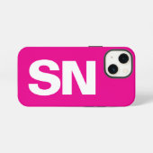 シンプルスタイリッシュモダン名ミニマルピンク iPhoneケース (裏面横)