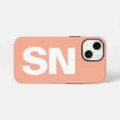 シンプルスタイリッシュモダン名ミニマル桃 iPhoneケース (裏面横)