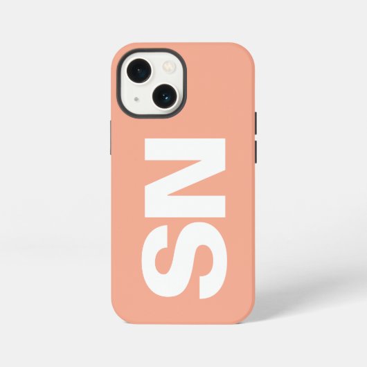 シンプルスタイリッシュモダン名ミニマル桃 iPhoneケース (裏面)