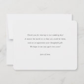 シンプルスタイリッシュモダン金ゴールド結婚タイポグラフィ サンキューカード (裏面)